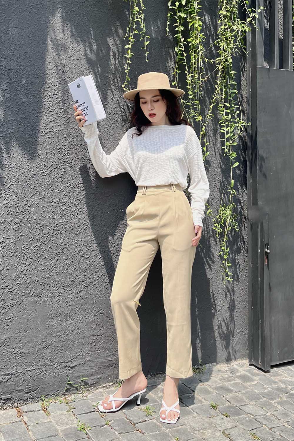 Quần tây công sở màu be 