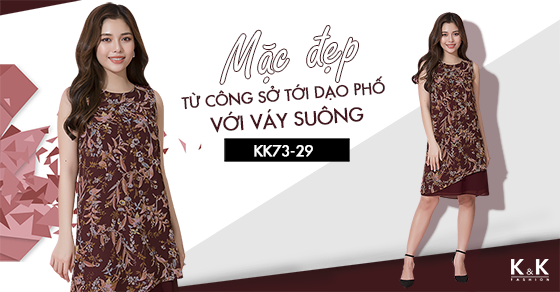 Mặc đẹp từ công sở tới dạo phố với váy suông KK73-29