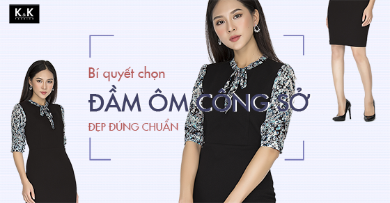 Đầm ôm công sở tay lửng phối họa tiết hoa HL02-39